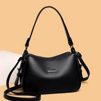 High-quality leather crossbody bag for women  shoulder messenger bag black