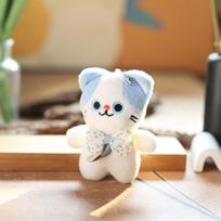 Cute Cute Bow Tie Cat Pendant Plush Toy Doll Kitten Bag Hanging Keychain Doll Doll 12cm beige