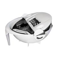 Multifunction Rotate Food Vegetable Cutter Chopper with Drain Basket Large Capacity Portable black