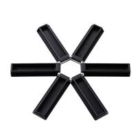 Kitchen Pan Pod Holder Foldable Table Mat Folding Insulated Table Pad Kitchen Gadget black