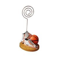 Basketball Football Soccer Table Number Card Holder Photo Memo Clip Wedding Table Decor gray