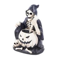 Skeleton Figurine Scary Rich Details Vibrant Colors Strong Resin Stable Skull Figurine for