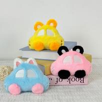 Creative Cartoon Car Pendant Four-inch Grab Machine Plush Doll Schoolbag Hanging Decoration Night Market Stall Keychain Color random yellow
