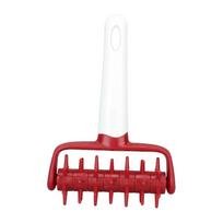 Pizza Dough Docker Roller Prevent Blistering Dense Pizza Docking Tool with Spikes for Home Kitchen L raudona