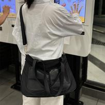 Bags Female Campus Style College Student Atmospheric Pocket Crossbody Bag Casual Large Capacity Portable Shoulder Bag Commuter Women'S Bag 38X14X28cm gray