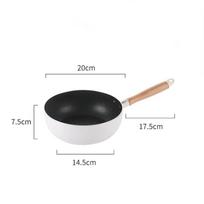 Wok Pan Non-stick Wok Frying Pan Wood Handle Home Induction Cooker Gas Stove Saucepan Pot Steak Skillet Pancake Kitchen Cookware