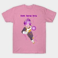 T Shirt Women Super Saiyan Royal Vegeta Harajuku Print Kawaii Tshirt Summer Short Sleeve Female T-Shirt Top Tee S rožinė