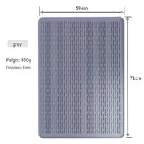 Didelis silikoninis kilimėlis viryklei ir kriauklei: 71x51CM Džiovinimo ir nusausinimo kilimėlis 40x30 pilka spalva