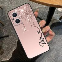 Personalised Glitter Name Case For OPPO Reno 8 7 6 5 4 Lite 2Z 4Z 5Z 8T 10 OPPO Find X5 X6 Pro X2 Lite X3 Neo Cover OPPO Find X2 Pro black