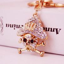 Creative Crystal Pirate Skull Keychain Pendant - Men's Accessory & Gift Individual Packaging balta
