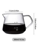 Leeseph Kavos virimo aparatas 'Pour Over', Stiklinis karafas kavai su stikliniu kavos filtru, Lašelinis kavos virimo aparato rinkinys namams ar biurui, 300 ml black