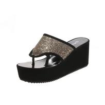 High Heels 8cm Summer Fashion Versatile and Comfortable Sponge Sole Women's Flip Flops Shoes Plus Size Women's Shoes 40