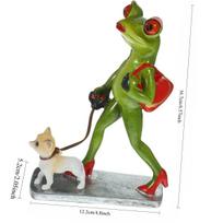 Desktop Frog Walking Dog Ornament Frog Garden Sculpture Frog Figurine Walking Outdoor Frog Decor Resin Frog Figurine Resin Frog Decor Frog Ornament žalia