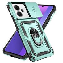 For Xiaomi Redmi Note 13 Pro 5G Case Slide Camera Protect Armor Case For Redmi Note13 Note 13Pro 5G Magnet Holder Ring Cover Redmi Note 13 Pro 5G žalia