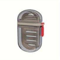 Nešiojama kelioninė muilinė su dangteliu - Sandari, su drenažu, skirta verslo kelionėms ir naudojimui lauke, patvari PET medžiaga, mini talpykla 1pc gray