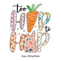 Easter Patches Heat Press Transfers Diy T-Shirt Clothes Stickers Heat Transfer Parches Ropa Hoodies Stickers On Clothes orange