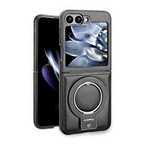 Samsung Z Flip6 odinis dėklas su magnetiniu laikikliu, skirtas Galaxy Z Flip5 Z Flip 3 juoda