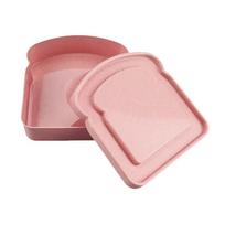 Portable Reusable Toast Bento Sandwich Storage Lunch Box Wheat Straw Microwave Meal Prep Food Storage Containers Kitchen Tools rožinė