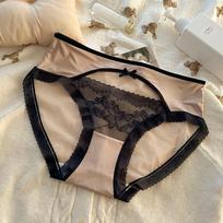 Plus Size Women Sexy Hormones Lace Edge Pure Desire To Hollow Out Mid Waist Panties XL kava