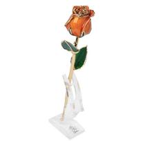 Golded Rose Flower 24K Bright Orange with Base Gift for Valentine   s Day Birthday beige
