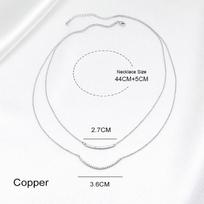 Niche Design Line Smile High-end Necklace for Girls Simple One-length Smile Face Double-layer Necklace white