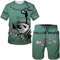 Fishing Battle Camo Fashion 3D Poker 2Pcs set Man T-shirt Sets O-neck Tees Shorts Two Piece Set Casual Harajuku Boys Sweatshirt XS black