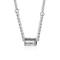 Thai Old Retro Heavy Industry English Letter Cylindrical Necklace Cuban Chain Men and Women Fashion