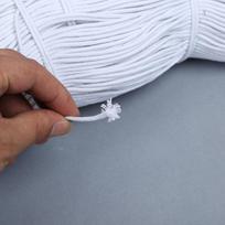 Inkrustuoti balti medvilniniai verpalai, 3/16 šerdies susukta virvė apsiuvimo priedams White 0.18cm gray