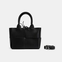Paprasta Madinga Laisvalaikio Rankinė Didelės Talpos Odinė Nerta Pirkinių Krepšys Įstrižas Krepšys juoda