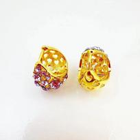 2024 Stylish Purple Crystal Flash Earrings: Elegant & Slimming Design with Ear Buckles yellow