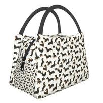Dachshund Insulated Lunch Bags for Work Office Badger Sausage the Wiener Dog Resuable Cooler Thermal Lunch Box Women 28x17x16CM smėlis