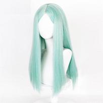 Rebecca Cosplay Wig Cyberpunk Edgerunners Rebecca Wig Cyan Straight Centre Parting Heat Resistant Hair Anime Wigs + Wig Cap One Size white