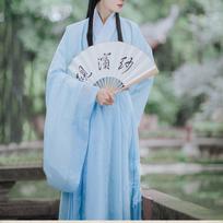 Hanfu vyriški marškiniai didelėmis rankovėmis Vyriškas riterio kostiumas S mėlyna