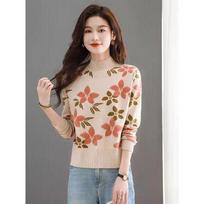 Small Sweater for Women In Autumn and Winter Fashionable Half-high Neck Bottoming Shirt with Skirt and Knitted Top S smėlis