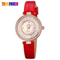 Stylish and elegant female student watch belt high-end diamond-encrusted fashion female quartz watch watch raudona