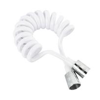 Teleskopinė 1,5 metro žarna Tualeto spyruoklinis vandens vamzdis Telefono linija Dušo dušo galvutės žarna One Size balta