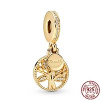 New ,Fit Bangle /Earring /Necklace ,Pendant ,Charm Bead ,925 Silver Jewely .Sparkling Family Tree beige