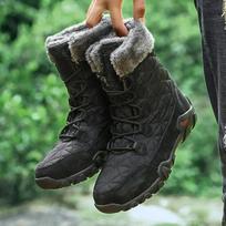 Vyriški žieminiai batai lauke aksominis Patogus darbas alpinizmo sniego batai Madingi kelionės laisvalaikio medvilniniai batai 38 juoda
