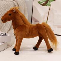 Simulation Pony Doll Plush Toy White Dragon Horse Black Horse Doll Doll Children Cognitive Model Toy 30cm