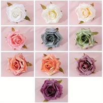 10pcs Color Rolled Edge Rose Head Simulated Flower Home Decoration DIY Wedding Bouquet Flower Arrangement Valentine's Day Party Home Table Decoration 10 colors white
