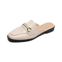 Weiwei Girl 340-10 Flat Slippers Women's Lazy One-Pedal Muller Shoes Spring Baotou Half Slippers 35 abrikosas