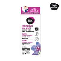Body Nature plaukų šalinimo vaško juostelės braziliškam vaškavimui, pažastims ir bikini linijai, orchidėjų (8 lapai + 4 lapai) pink