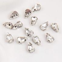 Weichen Tip Water Drop Glass Claw Diamond White K Steel Claw Crystal Hand Seam Diamond Diy Jewelry Clothing Accessories Wedding Dress 8 * 13mm four-corner claw balta