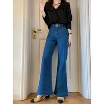 Retro Blue Flare Jeans for Women In Spring and Autumn New Tight and Slim and Versatile Old Flared Pants S