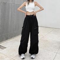 Loose and Thin Wide-leg Sports Trousers Versatile Casual Straight Leggings S juoda