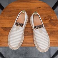 Vasara Nauji Vyriški Batai Mada Pintos Juostelės Patogumui Kvėpuojantys Lengvi Kasdieniai Drobės Batai Vyrams Zapatos De Hombre 39 smėlis