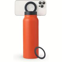 Stainless Steel Water Bottle with Phone Holder - Insulated, Foldable Tripod Stand for Outdoor, Car, Selfie Use - 700ml 700ml oranžinė