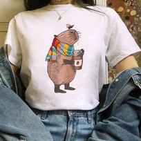 T-Shirt WoUnisex Cute Dinosaur Print T-Shirt Summer Short Sleeve Clothing Fun Versatile Pattern T-Shirt Fashion WoUnisex Top. L