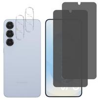 Black Anti-Spy Tempered Glass for Samsung Galaxy S25 and Camera Protection [Pack 2] Glass Film Protection Phonillico® juoda
