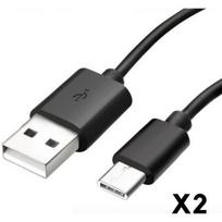 Cable USB-C pour Xiaomi Mi NOTE 10 - Mi NOTE 10 LITE - Cable chargeur Type USB-C Noir 1 Mètre [LOT 2] Phonillico® juoda